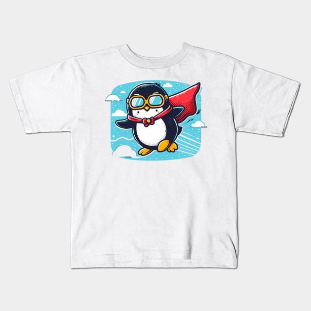 Super Penguin Kids T-Shirt by Andi's Design Stube